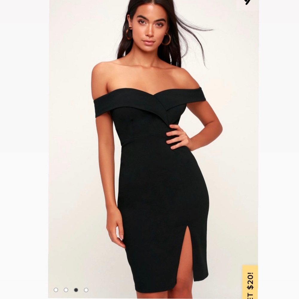 Lulu’s Classic Glam Black Off The Shoulder Bodycon